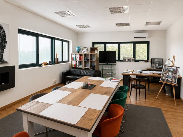 Ufficio su due livelli con open space e uffici privati 3