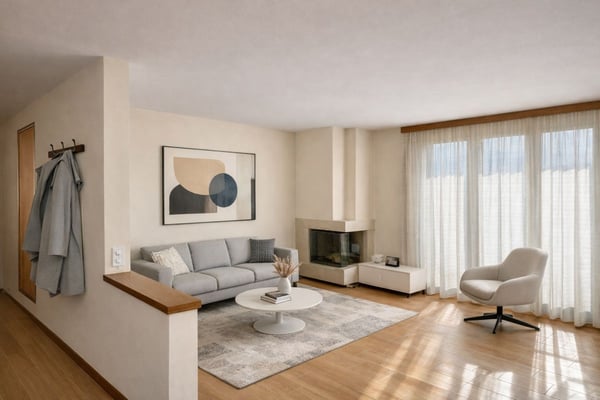 Casa unifamiliare con giardino e vista aperta 1