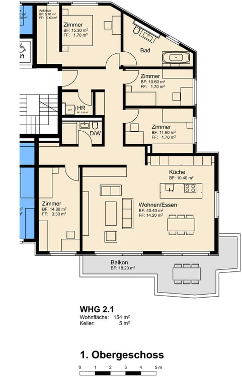 Moderne 5.5-Zimmer-Neubauwohnung im 1. Obergeschoss in Bülach 7