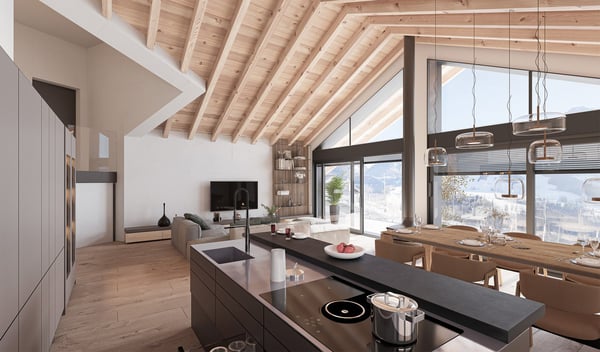 Chalets d'architecte de 3.5 pièces à Châtel-sur-Montsalvens 1