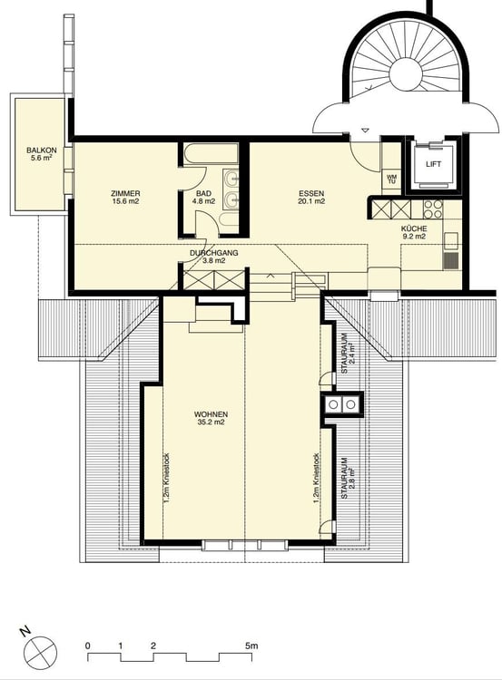 Dachwohnung im Riegelhaus