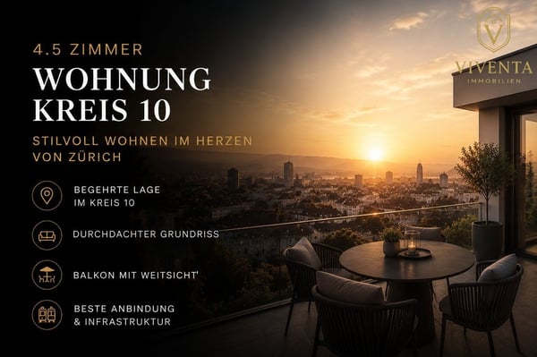 4.5-Zimmer-Wohnung mit Weitsicht & Cheminée im Kreis 10 1