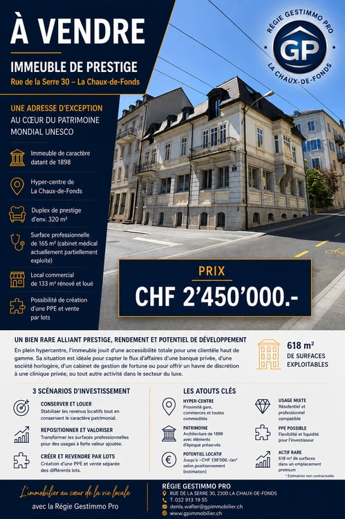 mmeuble de prestige – 618 m² – Hyper-centre de La Chaux-de-Fonds 16