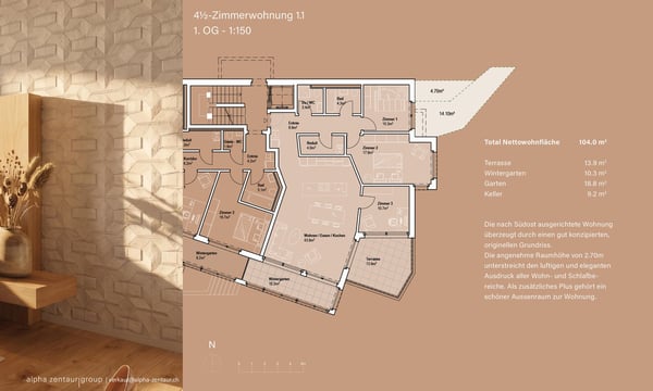 4.5 Zimmerwohnung 1.1 | Residenz Zentaur, Aarau 5