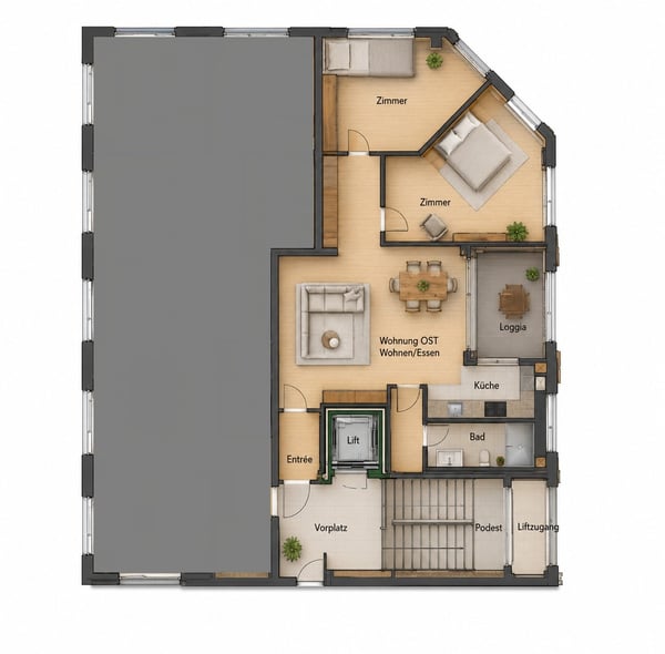 3.5-Zimmer-Attikawohnung zu vermieten