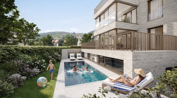 Elegante und stilvolle 4.5-Zimmer-Maisonette mit grossem privatem Garten in Biel-Benken kaufen Bezug 1.Quartal 2028