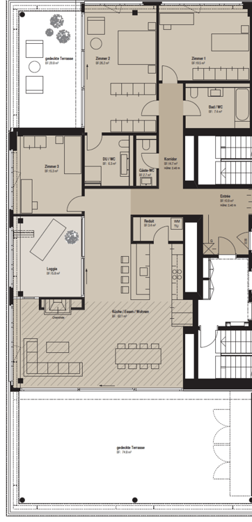Stunning Furnished 5.5-Room Penthouse Apartment in Zug – Available Immediately 12