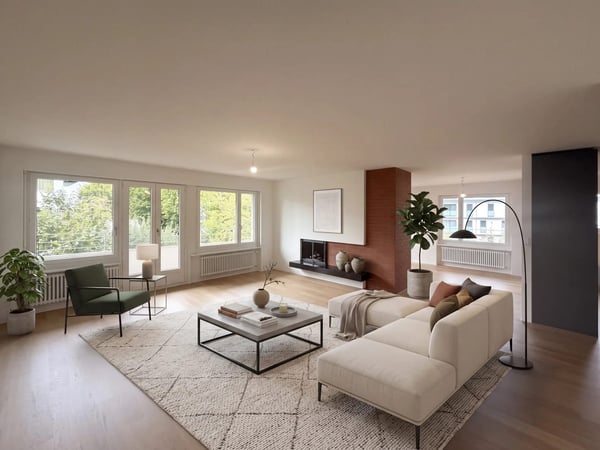 Erstbezug: sanierte 6-Zimmer-Wohnung mit Eckbalkon in Widen kaufen