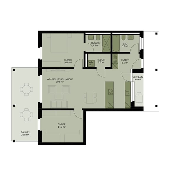 3.5-Zimmer-Wohnung mit grossem Balkon in Suhr kaufen 6
