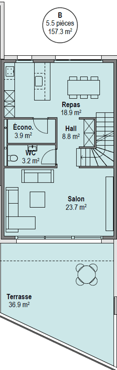 Villas mitoyennes 3.5 pièces à Cressier dès chf 1'370'580.- places couvertes incluses 9