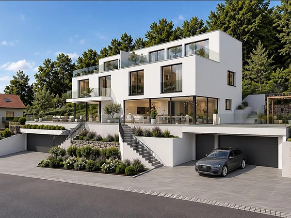 Exklusive 8-Zimmer-Doppelhaushälfte mit Dachterrasse in Münchenstein
