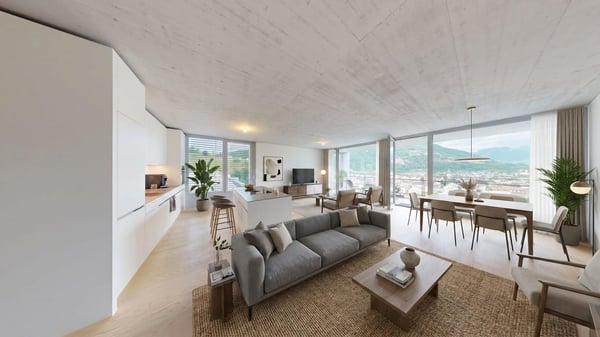 3.5-Zimmer mit Loggia und Bergsicht in Mels mieten 4