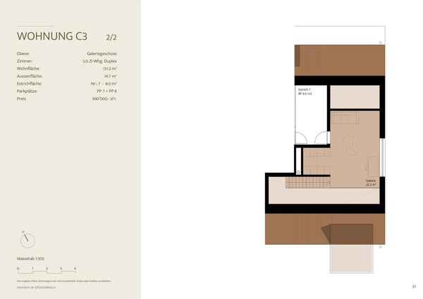 C3: Exklusive 5-Zimmer-Maisonette-Wohnung im Neubau in Scheuren 10