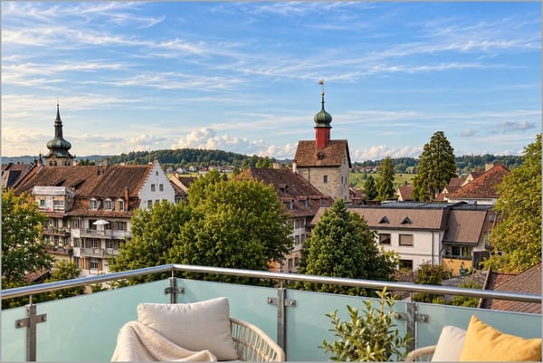 Rustikale Dachwohnung mit Terrasse und Blick über die Dächer der Altstadt