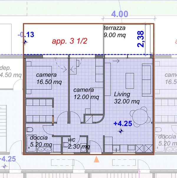 Moderno appartamento 3½ locali con terrazza e vista sulle montagne A03 8