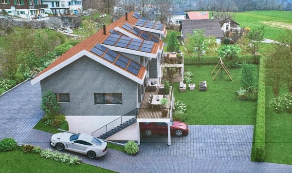 Maison jumelée neuve 6.5 pièces à Prêles – Vue Alpes & prestations de standing