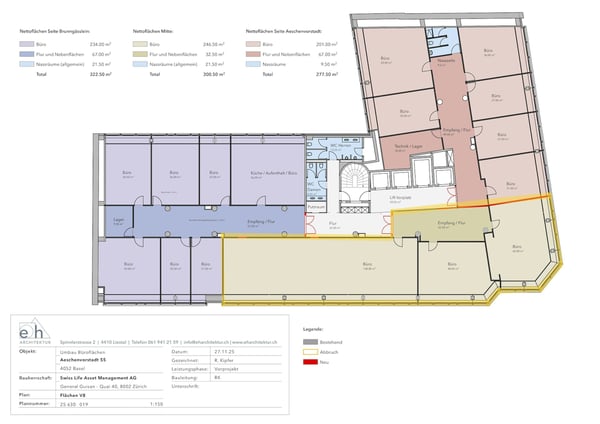 Arbeiten mit Stil: Moderne Bürofläche am Aeschenplatz 3