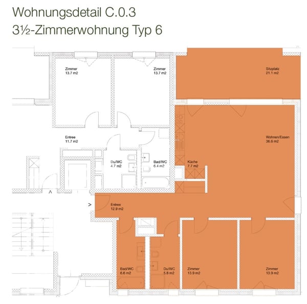 Grosszügige 1.5-Zimmer-Wohnung mit Gartensitzplatz 8