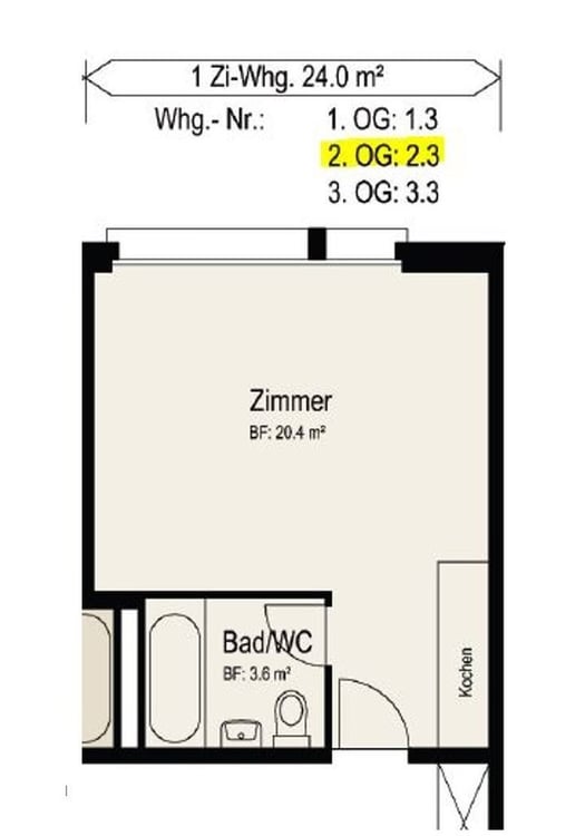 1-Zimmerwohnung an zentraler Lage! Befristet bis 31.03.2027 8