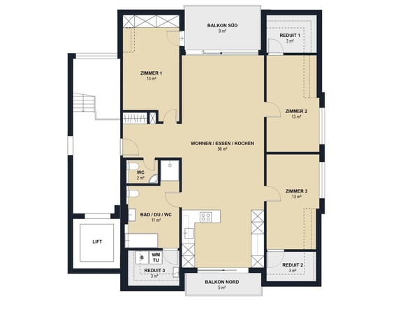 Ankündigung: Zentrale 4.5-Zi. Dachwohnung mit zwei Balkonen 5