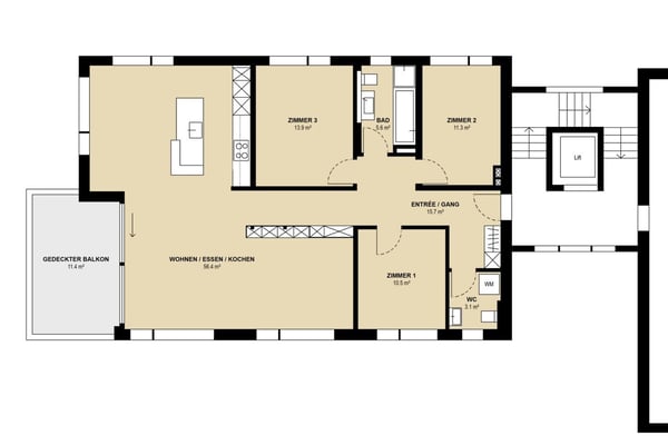 Ankündigung: Moderne 4.5-Zi. Wohnung mit grossem Balkon 9