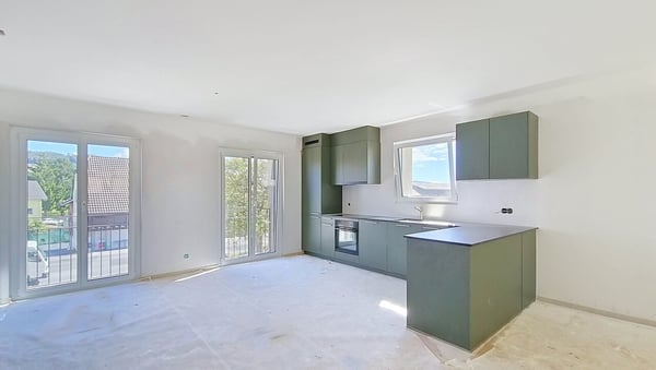 3 villas contiguës 5.5 pces avec jardin privatif à Dompierre / FR 2