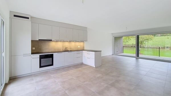 3 villas contiguës 5.5 pces avec jardin privatif à Dompierre / FR 2