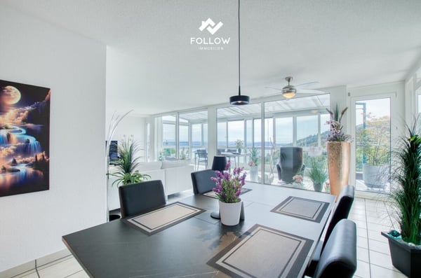 Panoramablick über den Bielersee: Modernisierte Attika-Traumwohnung in Twann 10