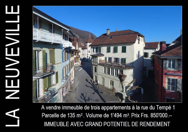 BAISSE DE PRIX - Maison unique avec 3 appartements à La Neuveville 1