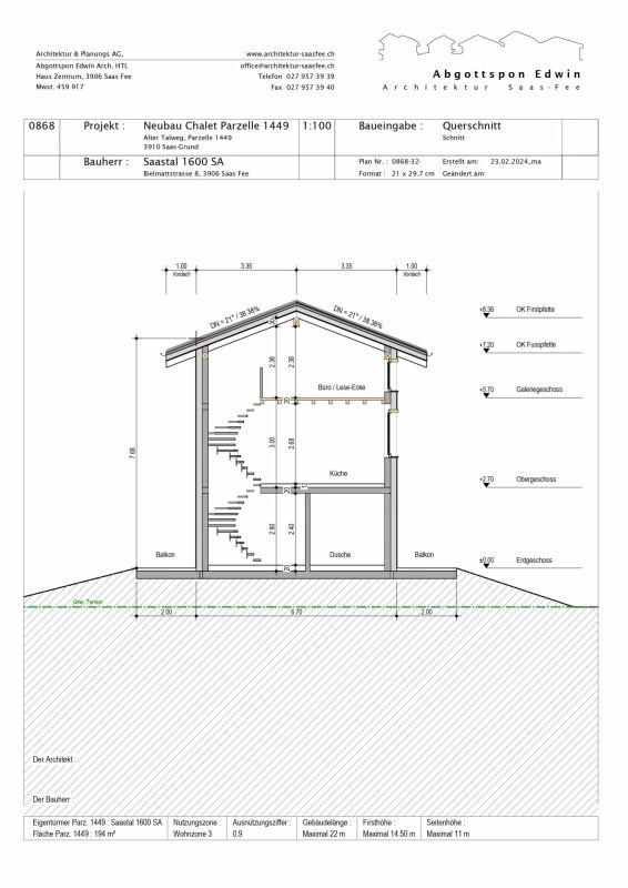 Snowstar Zen Lauinen Saas-Grund New Build 2026/27. Attractive single-family house in a green area. Main residence. Including 2 parking spaces.