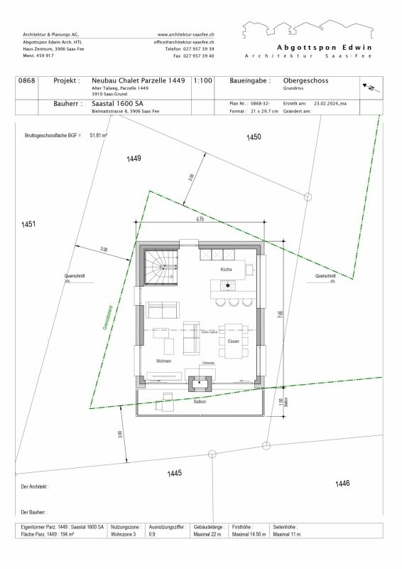 Snowstar Zen Lauinen Saas-Grund New Build 2026/27. Attractive single-family house in a green area. Main residence. Including 2 parking spaces.