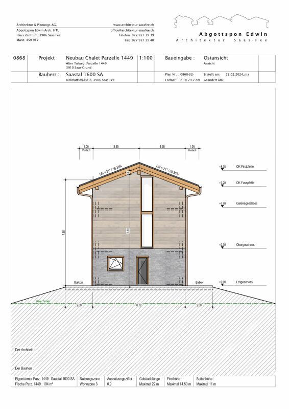Snowstar Zen Lauinen Saas-Grund New Build 2026/27. Attractive single-family house in a green area. Main residence. Including 2 parking spaces.