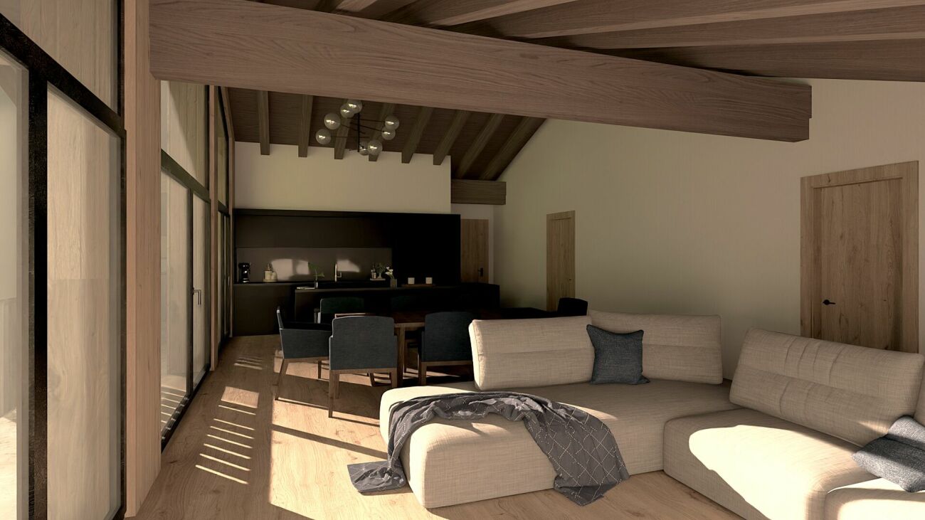 Primavera Saas-Grund neue Attikawohnung. Wellness im Haus.