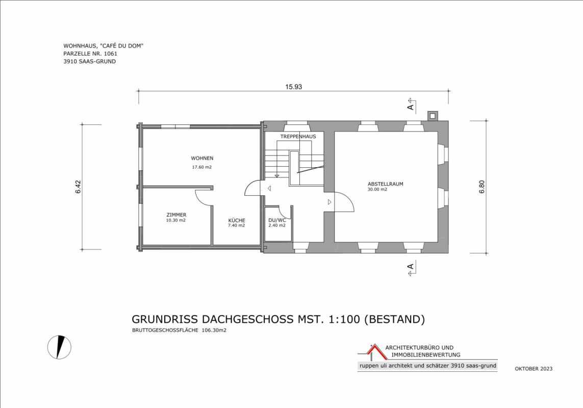 2.5 Zimmerwohnung im alten Café du DOME in Saas-Grund.