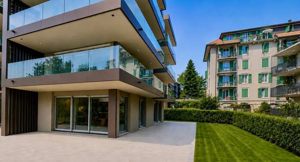Appartement de luxe et jardin au centre de Pully