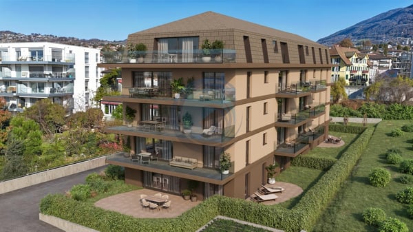 BEL APPARTEMENT DE 4.5 PIÈCES NEUF AU REZ-DE-CHAUSSÉE AVEC JARDIN