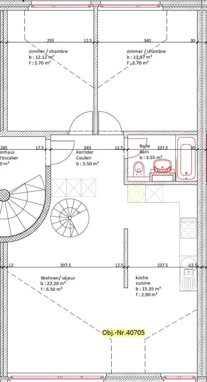 Helle Dachwohnung mit Galerie / App. mansardé lumineux avec galerie 9