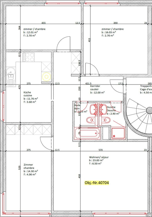 Helle Dachwohnung mit Galerie / App. mansardé lumineux avec galerie 9