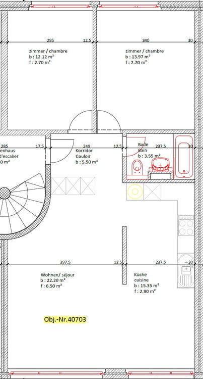 App. 4.5 pièces 1er étage / 4.5-Zimmerwohnung im 1. Obergeschoss 7