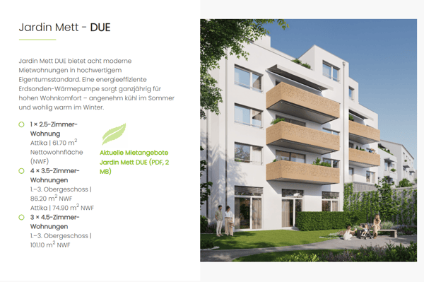 Wohnen im Jardin Mett - DUE / Vivre au Jardin Mett DUE 4