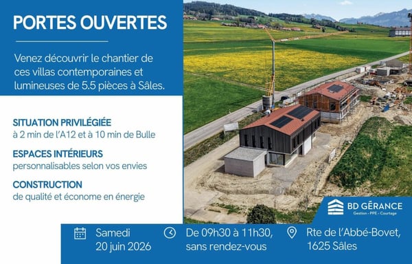 6 Villas jumelées neuves de 5.5 pces à Sâles 1