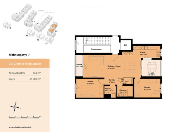 Hochwertige 3.5 Zimmer Eigentumswohnung im Schützenmattpark-Quartier 4