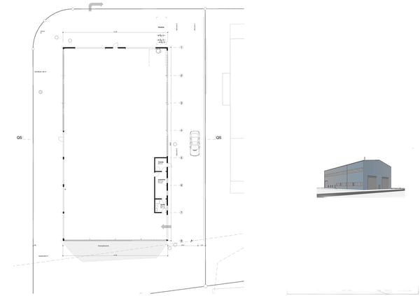 grosse, helle Lagerhalle und Aussenfläche 2