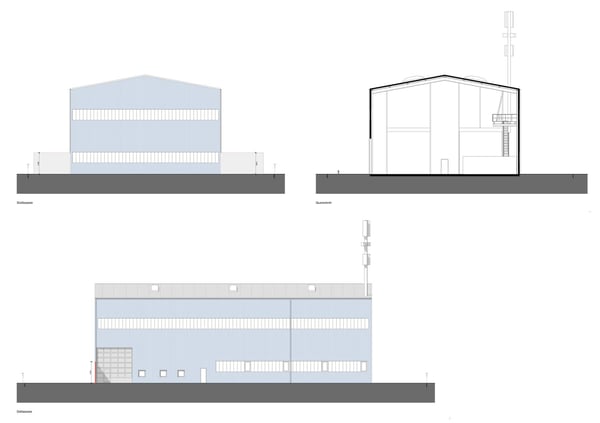 grosse, helle Lagerhalle und Aussenfläche 3