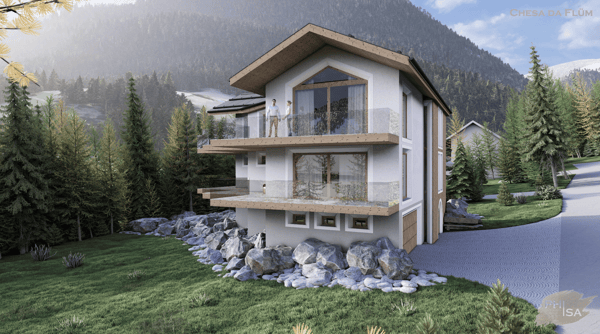 Moderne Villa mit Bergblick an ruhiger Lage in La Punt Chamues-ch 2