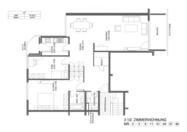 Moderne 3.5-Zimmer-Wohnung in der Nähe Rothenburg mit Balkon und Garage 15