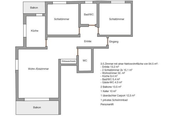 Unverbaubare Seesicht, Swimming Pool mit Liegewiese und Carport 9