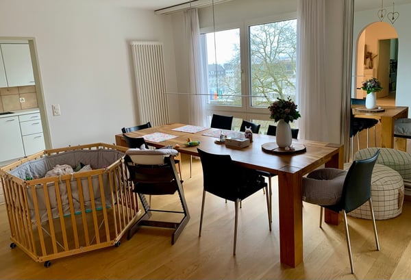 Ruhiges und sonniges Zuhause mit Aussicht über Schaffhausen, nur 5 Minuten zu Fuss vom Bahnhof 6