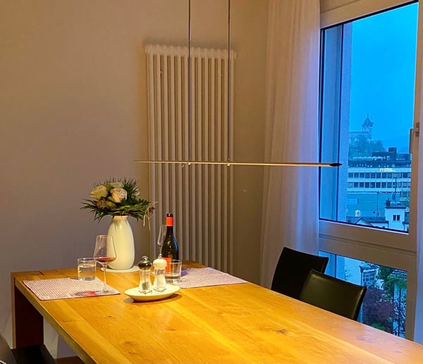 Ruhiges und sonniges Zuhause mit Aussicht über Schaffhausen, nur 5 Minuten zu Fuss vom Bahnhof 8