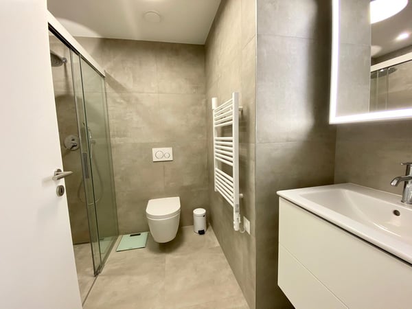 Affittasi 1.5 locali Minergie di standing superiore con grande giardino, zona barbecue + Jacuzzi 15